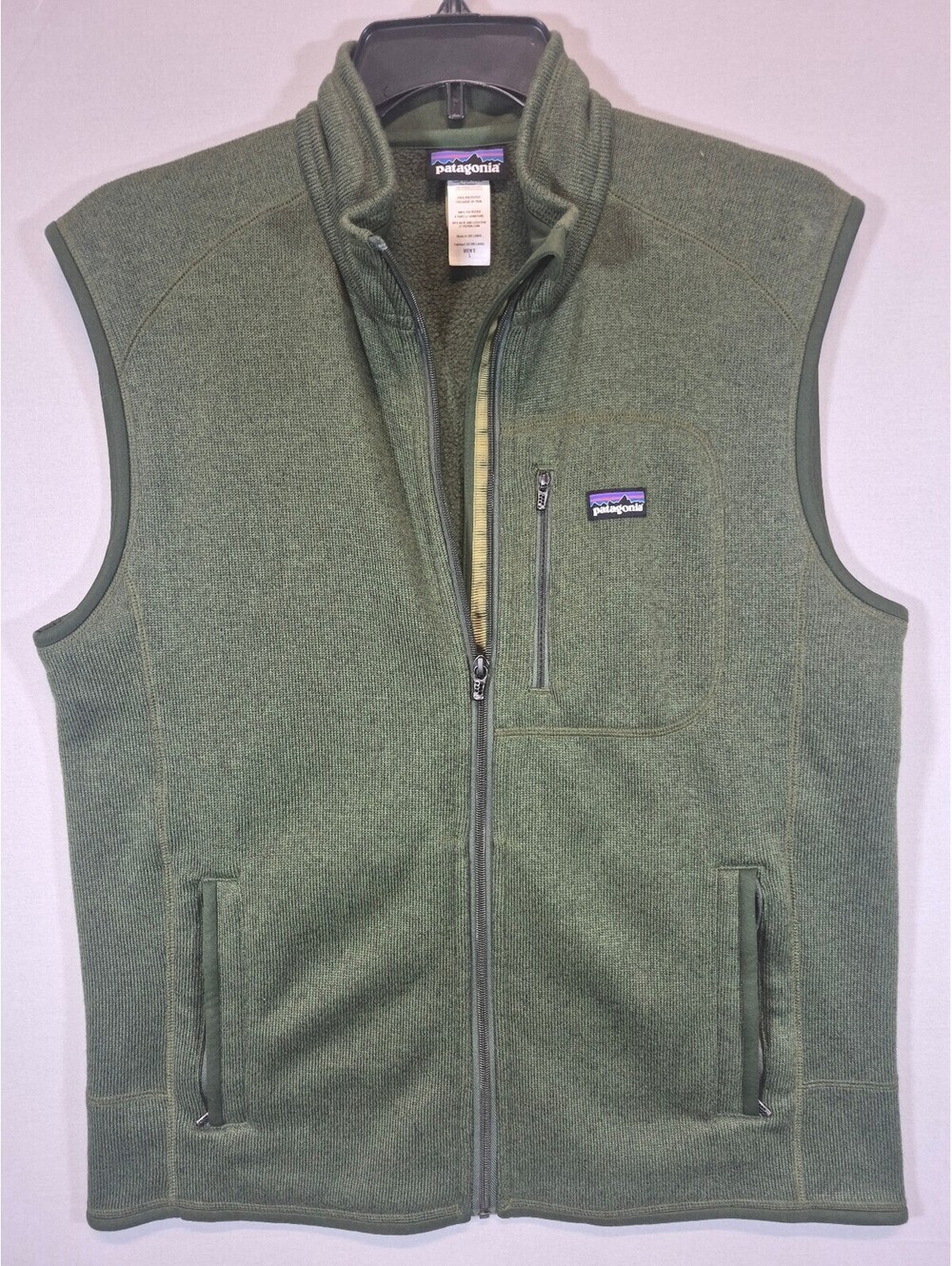 Patagonia Better Sweater Vest Men’s Large Green Full Zip Fleece Outdoor